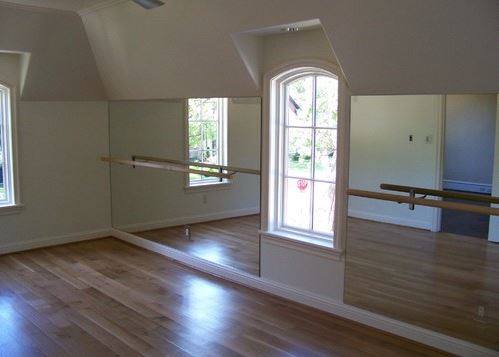dance studio glass floor to ceiling