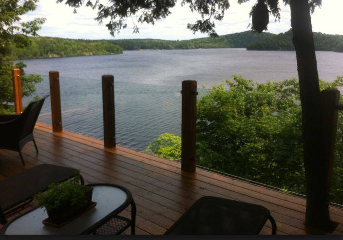 glass railings on deck lake